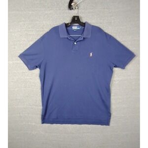 Polo Ralph‎ Lauren Mens Shirt Large Blue Small Pony Polo Preppy USA Made VTG 90s